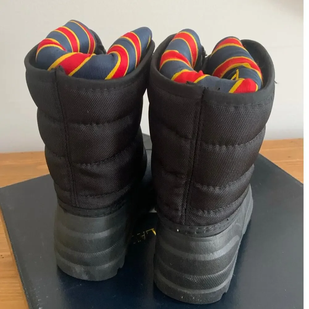 Polo Ralph Black Vancouver Zip Snow Boots size 4‎